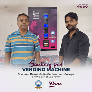 Shaheed Ramiz Uddin Cantonment College now has a Diva Sanitary Pad Vending Machine