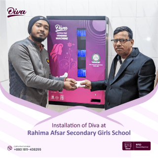 Diva Sanitary Pad Vending Machine at Rahima Afsar Secondary Girls' School