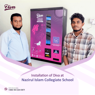 Nazirul Islam Collegiate School now has a Diva Sanitary Pad Vending Machine