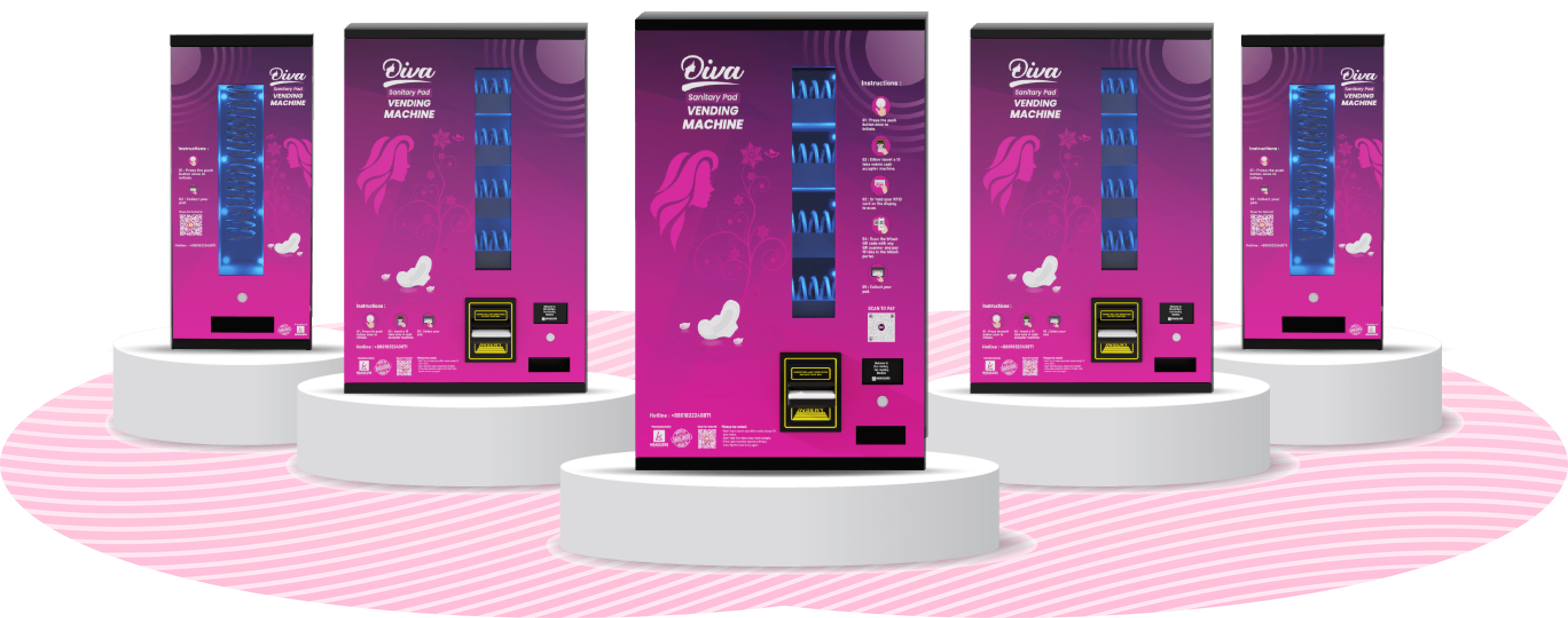 Diva vending machine's product line up